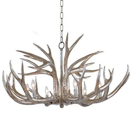Regina Andrew Antler Chandelier (Ambered Silver Leaf) 16-1064